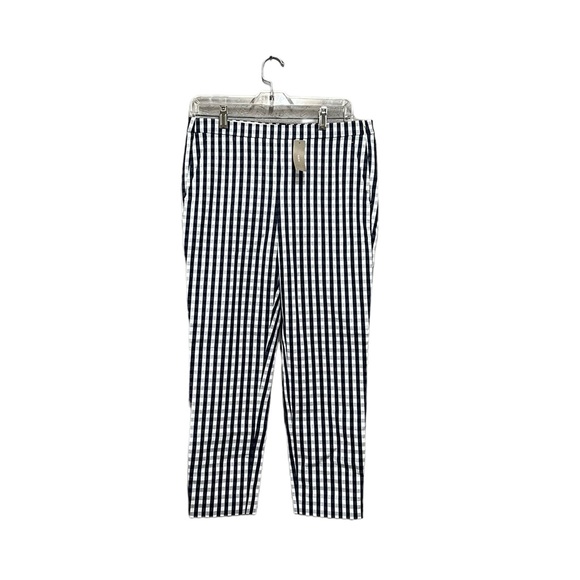 J Crew Martie Navy Checkered Gingham Pants NWT 8P - Picture 1 of 4